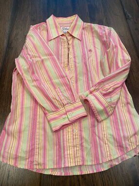 Lilly Pulitzer striped shirt in size 4 Pink Green Yellow